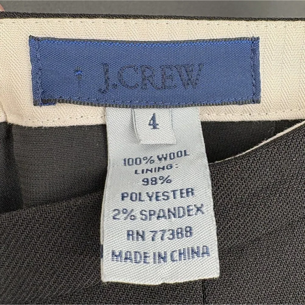 J. Crew Womens Wool Career Skirt Size 4 Black Above the Knee Office Professional